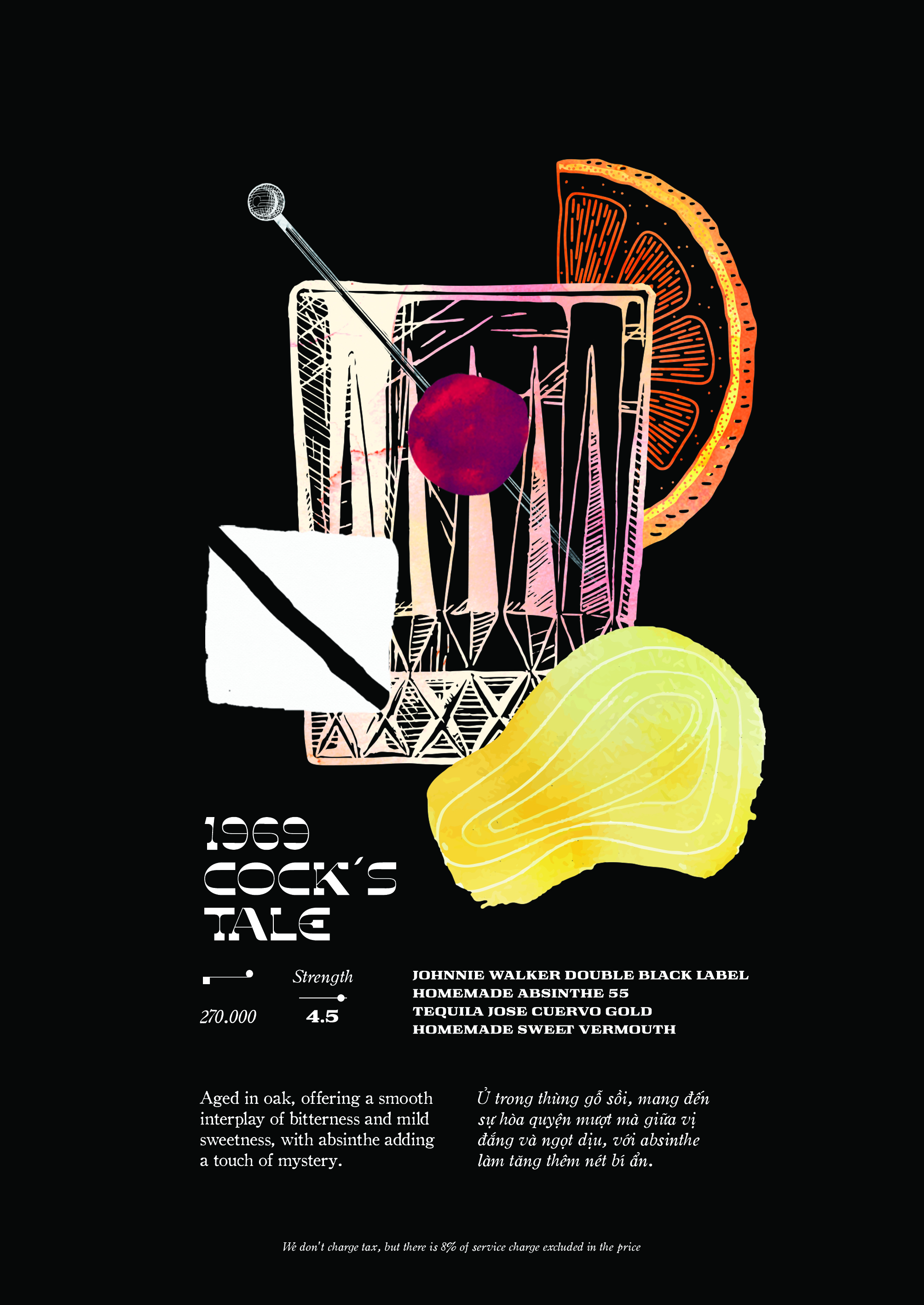 1969 Cock's Tale cocktail — Moon Men Bar Hanoi