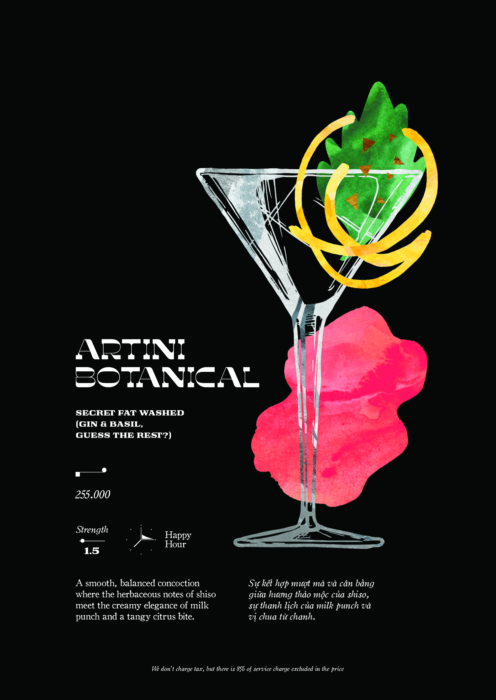 Artini Botanical cocktail — Moon Men Bar Hanoi