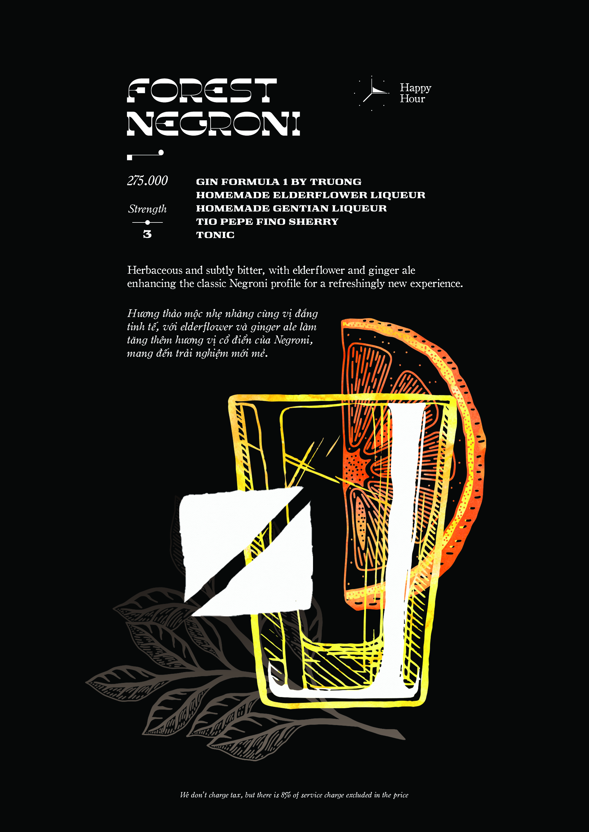 Forest Negroni cocktail — Moon Men Bar Hanoi