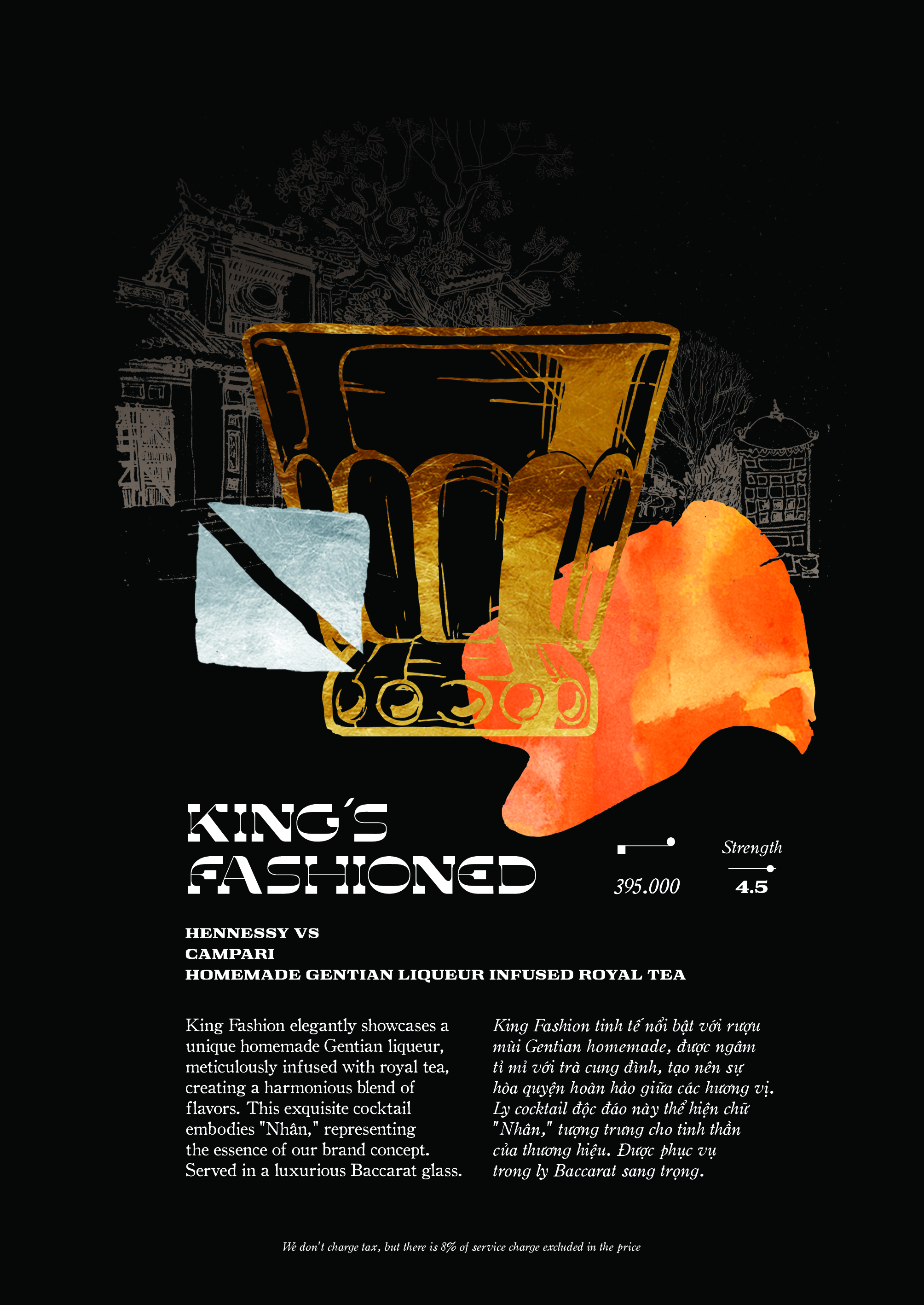 King's Fashioned cocktail — Moon Men Bar Hanoi