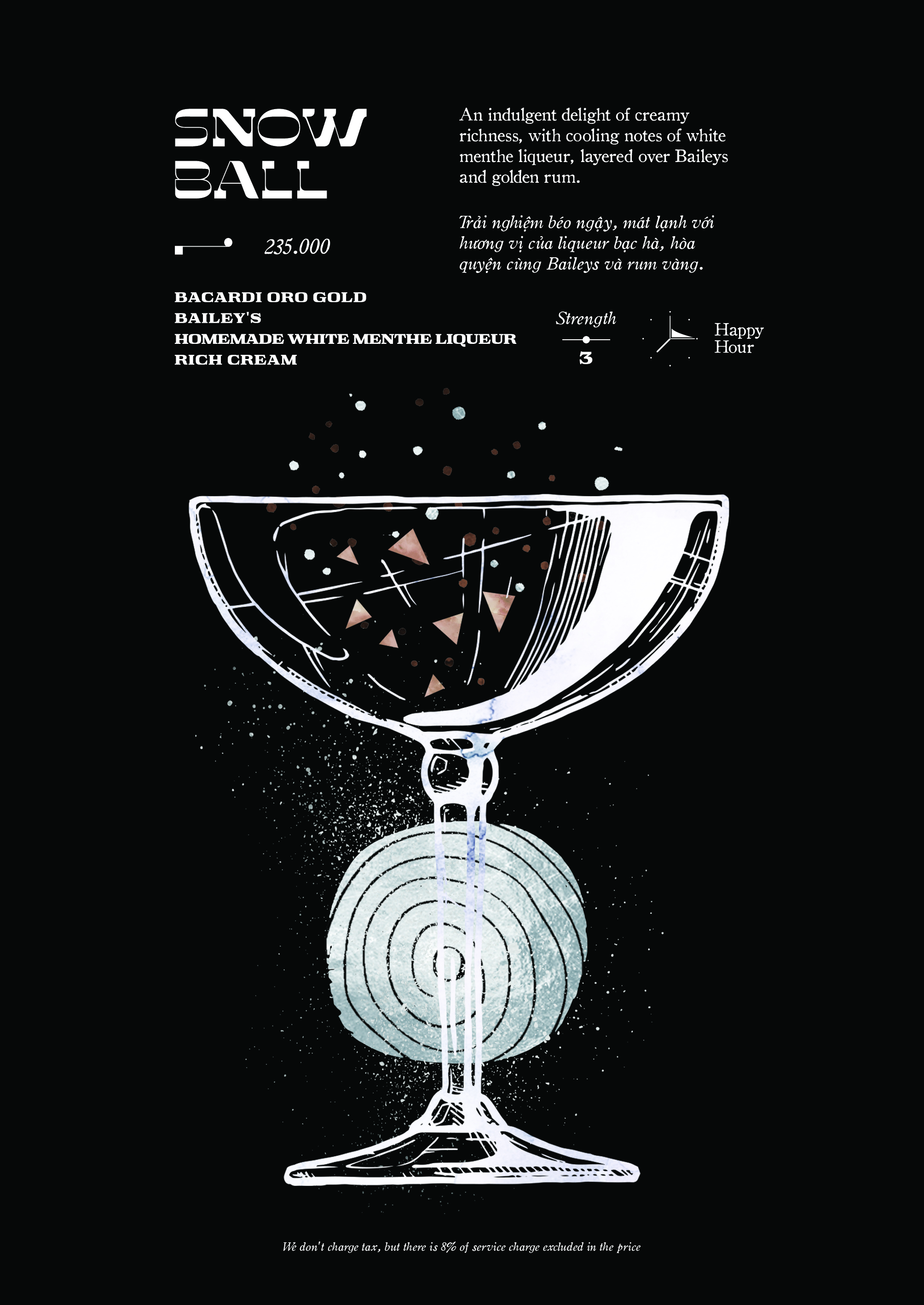 Snow Ball cocktail — Moon Men Bar Hanoi